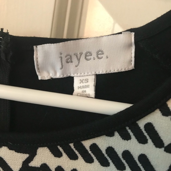 Jaye.e. Black and Cream Dress with Faux Leather - Picture 7 of 8